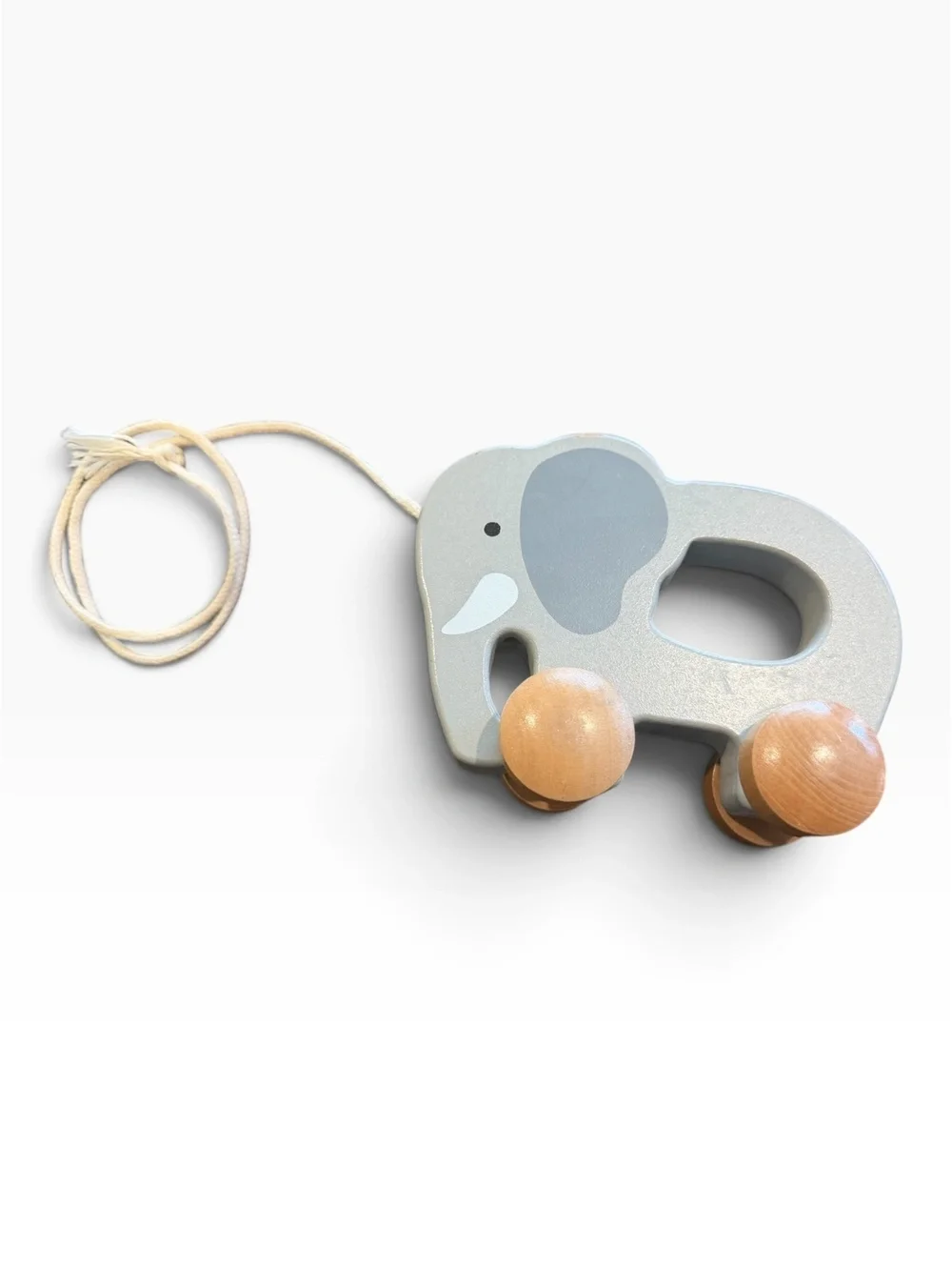 Hape Wooden Pull-Along Elephant Toy, Frog Car, and Colorful Stacking Rings Set